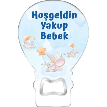 Fil Ailesi ile Yıldız Balon Temalı Balon Magnet Açacak