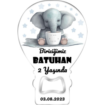 Fil ile Fincan ve Yıldızlar Temalı Balon Magnet Açacak