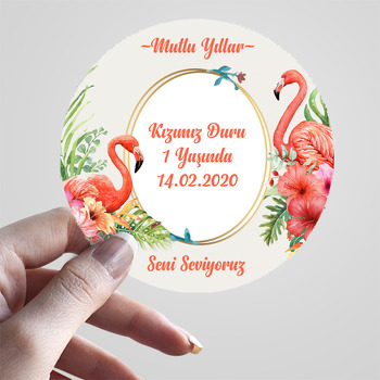 Flamingo Temalı Sticker