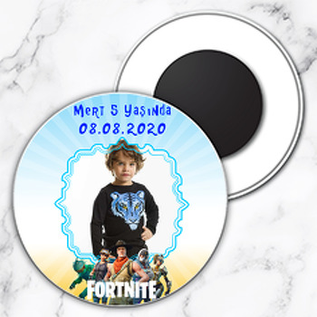 Fortnite Temalı Resimli Daire Plastik Magnet