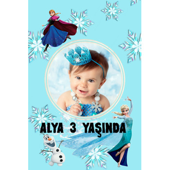 Frozen Karlar Ülkesi Temalı Doğum Günü Magnet