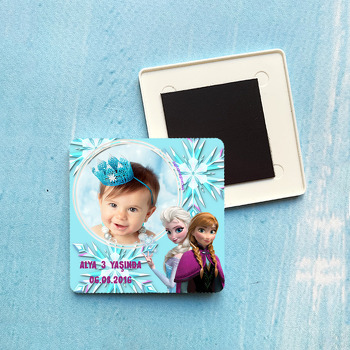 Frozen Karlar Ülkesi Temalı  Plastik Kare Magnet