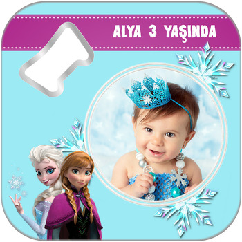 Frozen Karlar Ülkesi Temalı Kare Magnet Açacak