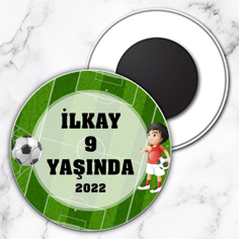 Futbol Sahası Temalı Daire Plastik Magnet