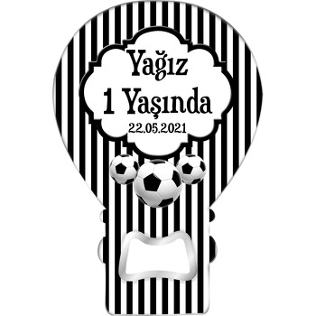 Futbol Siyah Beyaz Temalı Balon Magnet Açacak