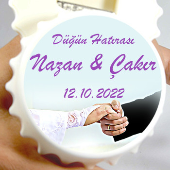 Gelin Damat El Ele Temalı Kapak Şekilli Magnet Açacak