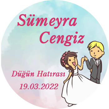 Gelin Damat İlk Dans Temalı Akrilik Daire Magnet