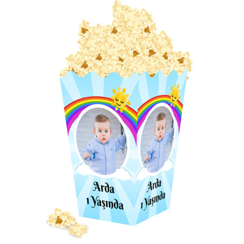 Gökkuşağı ve Güneş Temalı Popcorn Kutusu