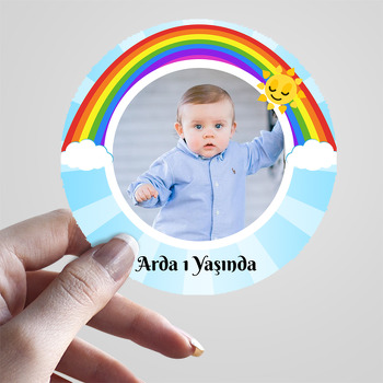 Gökkuşağı ve Güneş Temalı Resimli Sticker