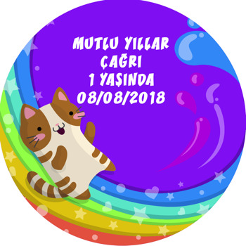 Gökkuşağı Ve Kedi Temalı Sticker