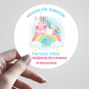 Gökkuşağı Ve Unicorn Temalı Sticker