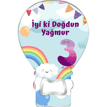 Gökkuşağında Üç Rakamı ile Bulut Temalı Balon Magnet Açacak