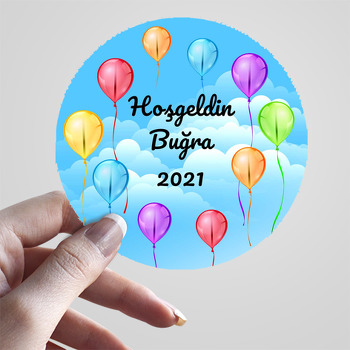 Gökyüzünde Renkli Balonlar Temalı Sticker