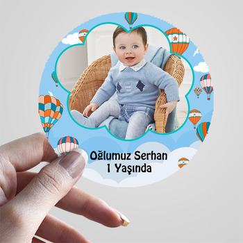 Gökyüzündeki Balonlar Temalı Resimli Sticker