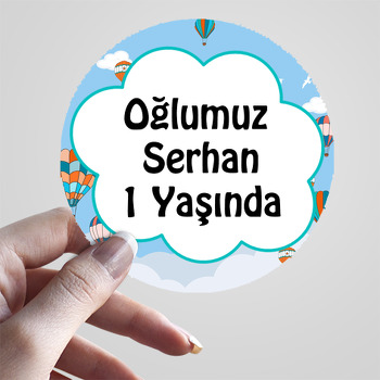 Gökyüzündeki Balonlar Temalı Sticker