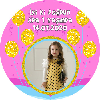 Gold Balonlar Temalı Resimli Sticker