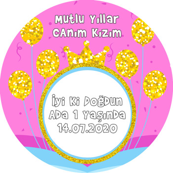 Gold Balonlar Temalı Sticker