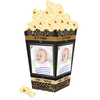 Gold Desen Temalı Popcorn Kutusu