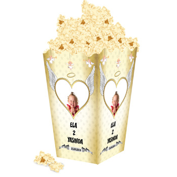 Gold Melek Kanadı Temalı Popcorn Kutusu