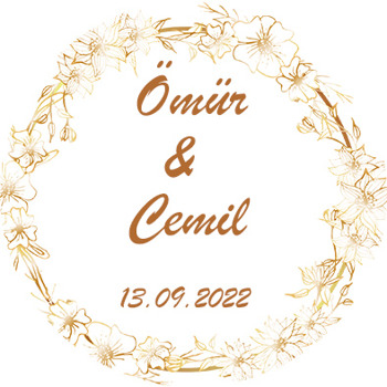 Gold Menekşe Çerçeve Temalı Sticker