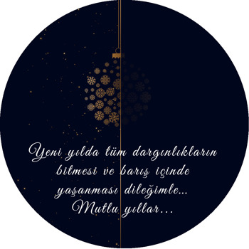 Gold Noel Topu Temalı Yeni Yıl Sticker