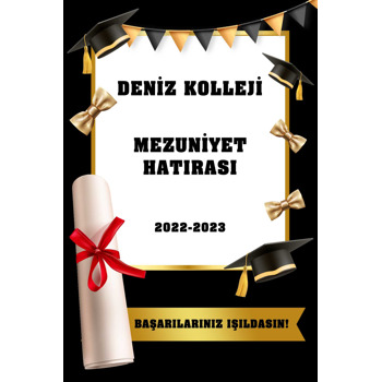 Gold Papyon ile Diploma Siyah Fon Temalı Magnet