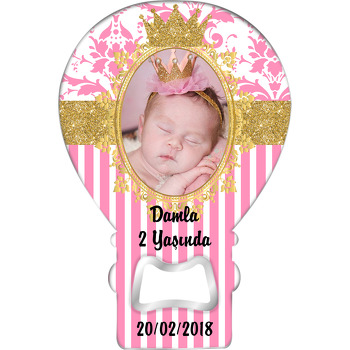 Gold Pink  Damask Temalı Balon Magnet Açacak