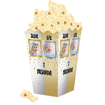 Gold Silver İkiz Temalı Popcorn Kutusu