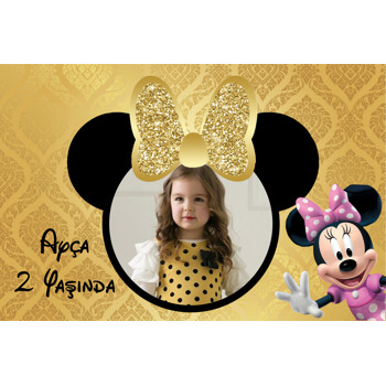 Gold Simli Minnie Mouse Temalı Afiş