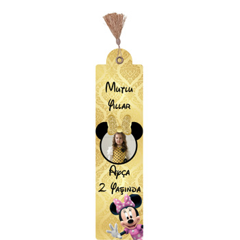 Gold Simli Minnie Mouse Temalı Kitap Ayracı