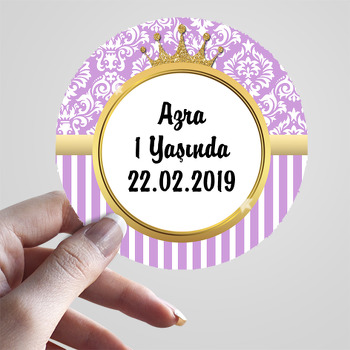 Gold ve Lila Damask Temalı  Sticker