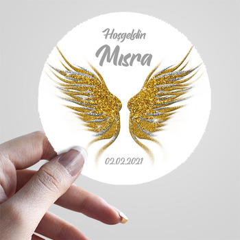 Gold ve Silver Sim Melek Kanadı Temalı Sticker