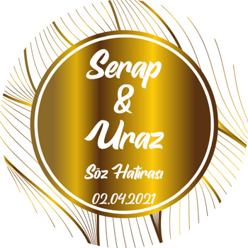 Gold Yaprak Çizgileri Temalı Sticker