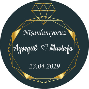 Gold Yüzük Temalı Söz Nişan Nikah Sticker