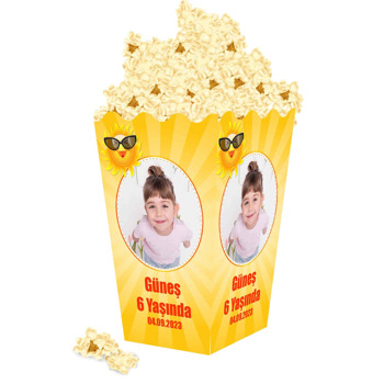 Gözlüklü Güneş Temalı Popcorn Kutusu