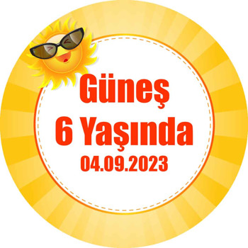 Gözlüklü Güneş Temalı Sticker