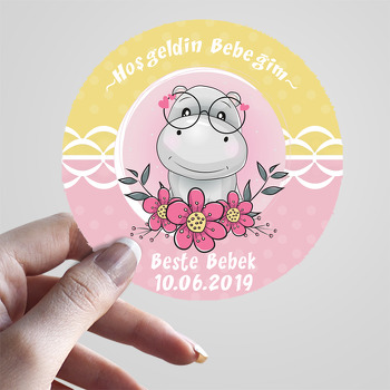 Gözlüklü Hipopotam Temalı Sticker