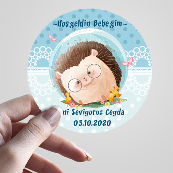 Gözlüklü Kirpi Temalı Sticker