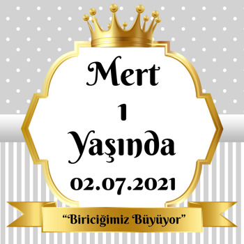 Gri Beyaz Puantiye ile Gold Çerçeve Temalı Kare Doğum Günü Parti Afiş