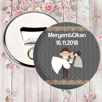 Gri Zeminli Söz Nişan Nikah Temalı Magnet Açacak