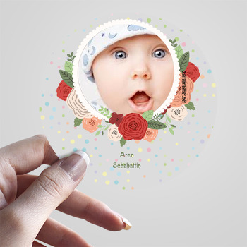 Gül Çerçeve Temalı  Bebek Sticker