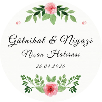 Gül ve Yaprakları Temalı Sticker