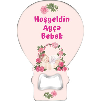 Güller ile Uyuyan Bebek Temalı Balon Magnet Açacak