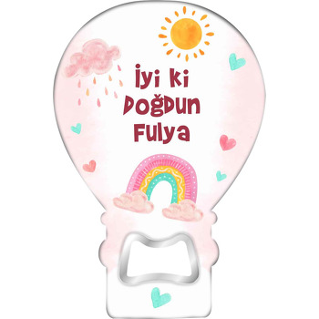 Güneş ile Soft Pembe Yağmur Bulutu Temalı Balon Magnet Açacak