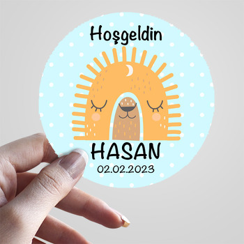 Güneş Şeklinde Gökkuşağı Temalı Sticker