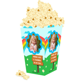 Güneş Temalı Popcorn Kutusu