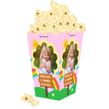 Güneş Temalı Popcorn Kutusu