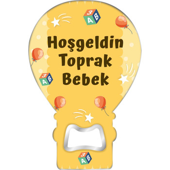 Harf Küpü ile Sarı Fon Temalı Balon Magnet Açacak