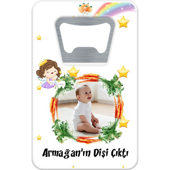 Havuç Çerçeveli Diş Temalı Dikdörtgen Magnet Açacak