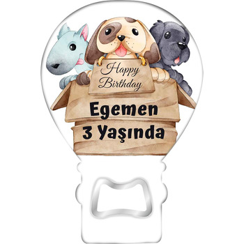 Hediye Kutusunda Köpekler Temalı Balon Magnet Açacak